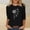 Black plus size fall tops a1, variant on Women Plus Size Fall 3/4 Sleeve Round Neck Pullover Tops Casual Graphic Boho Tee Shirts Solid Basic Blouses Trendy Winter Vacation Clothes, White 2XL