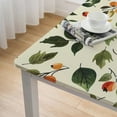 thumbnail image 4 of BANET Tablecloths Rectangle, Yellow Green Leaves Polyester Fabric Table Cloth, Fruits Branches Watercolor Painting Beige Wipeable Table Cover for Kitchen white, 4 of 7