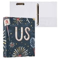 thumbnail image 3 of Us Fireworks Flags 3 Ring Binders 1.5 inch Hardcover File Folders with Interior Pockets A4 Size Organizer for School Office Hospital Set of 2, 3 of 8