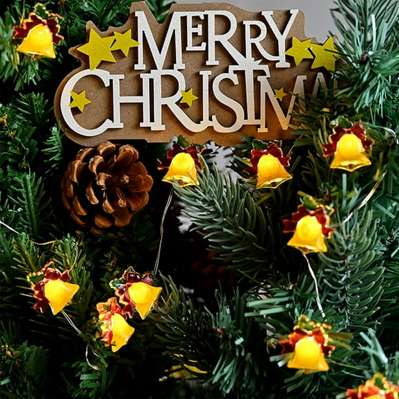 Wzzjkit Christmas String Lights 50 LED Jingle Ornaments Christmas Decorations String Lights New Year Lights for Christmas Tree Party Supplies Home Door Wall Decor Christmas Lights
