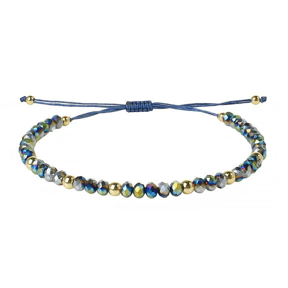 KELITCH Crystal Beaded Bracelets Hand Woven Rope Strand Bracelets Fashion Women Bangles