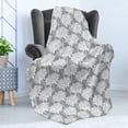 thumbnail image 4 of Dahlia Soft Flannel Fleece Blanket, Soft Toned Bloom Petals Motifs Floral Stems Essence Retro Flourish Design, Cozy Plush for Indoor and Outdoor Use, 50" x 70", Pale Grey and White, by Ambesonne, 4 of 5