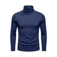 thumbnail image 2 of Bxsruta Mens Turtleneck Shirts Long Sleeve Pullover Tops Slim Fit Basic Tees Fall Winter Base Layer, 2 of 6