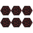 thumbnail image 2 of Pofeuu Red Hot Chili Print Leather Coasters Set of 6, Round Cups Mugs Mat Pad for Home Kitchen Heat Resistant Drink Coasters,Hexagon, 2 of 7