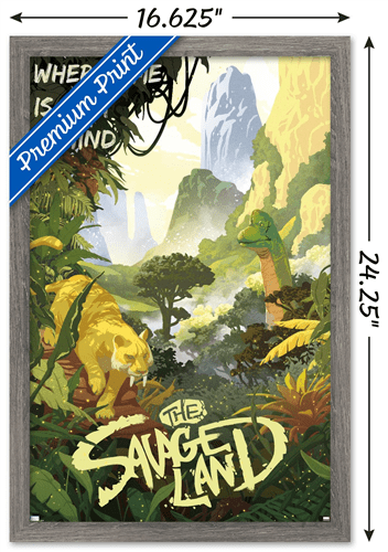Marvel: Hero Lands - The Savage Land Wall Poster, 14.725" x 22.375" Framed