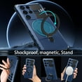 thumbnail image 2 of for Samsung Galaxy S22 Ultra Case Magnetic Built in Stand & Ring Holder[Compatible with MagSafe],  Grade Shockproof Protective Phone Case for Galaxy S22 Ultra 6.8", Blue, 2 of 16