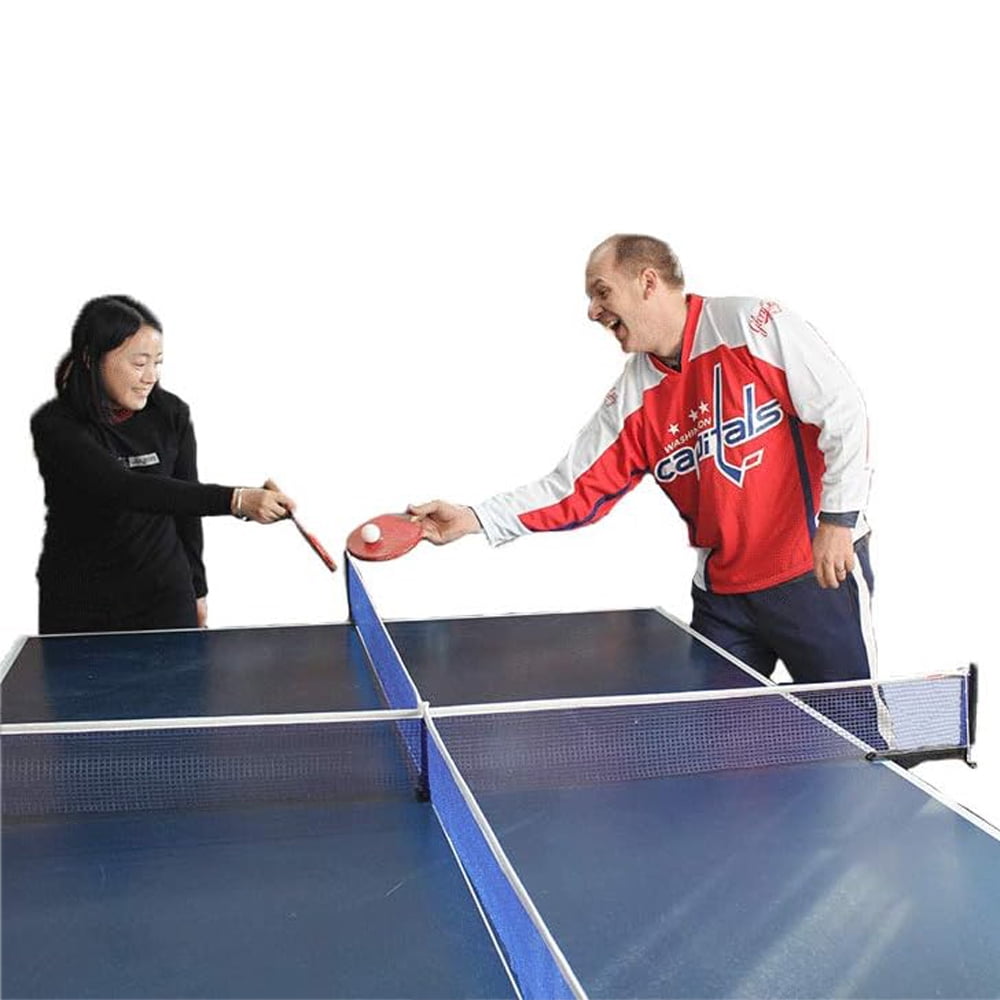KHAMPA Portable and Easy Set Up 120" Four Way Ping Pong Kit, Blue