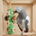 thumbnail image 6 of Natural Wood Parrot Chew Toy with Pinecones, Wooden Blocks Hanging Toy for Large Medium Birds, Boredom Relief Foraging Toy, African Grey Macaw Accessories, 6 of 6