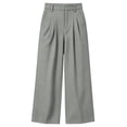 thumbnail image 6 of Busydd Waffle Wide Leg Pants for Women Trendy High Waisted Front Pleated Dress Pants Casual Business Solid Color Work Trousers with Side Pockets S, 6 of 7