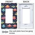thumbnail image 3 of Yayeee Rocker Switch Wall Plate 2-Gang 4.7"x4.6" Home Decorative Outlet Cover, Cartoon Space Cat, 3 of 6