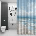 thumbnail image 4 of Ocean Bathroom Shower Curtain, Summer Beach Seagull Oil Painting Coastal Waterproof Washable Soft Bath Curtain for Bathtub Decor with 12 Hooks&Grommet, 36x78 Inch, 4 of 9