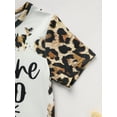 thumbnail image 4 of MORTTIC Toddler Girls Summer Outfits Leopard Print Spotted Short Sleeve Crewneck Shirt Top+Shorts 2pcs Clothing Set, 4 of 7
