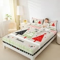 thumbnail image 4 of Feelyou Christmas Tree Bed Sheets for Kids, Chic Buffalo Plaid King Sheets, Cartoon Stars Print Sheet Set, Ultra Soft Bedroom Decor, 4pcs, 4 of 7