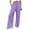 Purple, variant on Tuphregyow Women's Wide Leg Flowy Loose Pants Breathable Solid Trendy Classic Fashion Outdoor Pleated Pants High Waist with Pockets Elegant Pants Home Cotton Linen New Style Blue M
