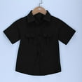 thumbnail image 4 of Tdoqot Boys Dress Shirts with Pockets- Cotton Linen Summer Short Sleeve Casual Button Down Shirts Black Size 6-14, 4 of 7