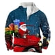 thumbnail image 1 of Sudadera sin capucha para hombre, de invierno, con cuello alto, cremallera, estampado navideño, jersey de manga larga, sudadera con capucha, blusa de poliéster para hombre, 1 of 3