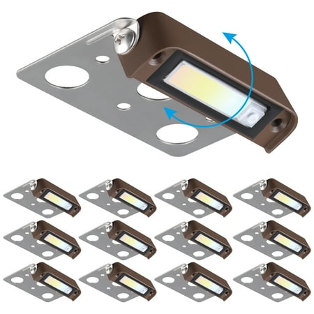 

LEONLITE 12 Pack LED Low Voltage Hardscape Lighting 4 Inch LED Retaining Wall Lights Swivel Outdoor Waterproof Stair Lights 12V AC/DC ETL Listed 2200K/2700K/3000K/4000K/5000K