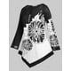 thumbnail image 2 of Camiseta con Estampado Floral de Talla Extra Rosegal  Mangas largas de talla grande, 2 of 5