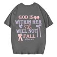 thumbnail image 4 of WILLBEST Chemise en Denim pour Femmes T-Shirt Décontracté Imprimé Col Rond Manches Courtes Ample 872, 4 of 7