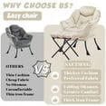 thumbnail image 3 of SAETSFEG Lazy Chair with Ottoman, Comfy Accent Lounge Chair with Side Pocket, Modern Reading Armchair with Footrest, Upholstered Sofa Chair for Small Spaces, Bedroom, Living Room, Dorm, Beige, 3 of 9