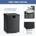 thumbnail image 2 of Tcbosik Hidden Propane Tank Side Table w/ 20-Gallon Storage Space, All-Weather PE Rattan & Iron Frame, 110lbs Load Capacity for Indoor/Outdoor; Easy Assembly, 15.75"L x 15.75"W x 22.44"H, Black, 2 of 9