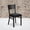 Black Vinyl Seat/Black Metal Frame, variant on Emma + Oliver Black Grid Back Metal Restaurant Chair - Cherry Wood Seat
