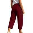 thumbnail image 5 of Women's Sweatpants Lounge with Elastic Waist Ladies' Wide Leg Curved Knife Casual Loose 9-inch Elastic Waist Drawstring Pocket Long Sweatpants Comfy Sweatpants for Women Gifts for Her, 5 of 8