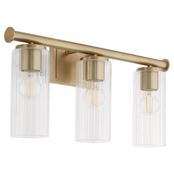 3 Light Bath Vanity-11.25 inches Tall and 23.25 inches Wide-Aged Brass Finish Bailey Street Home 183-Bel-5048490