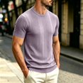 thumbnail image 5 of JTSRKL Mens Ribbed Knit Shirts Crewneck Short Sleeve Breathable Lightweight Tees Textured Summer Casual Daily Comfort Soft Wear Tops, 5 of 8