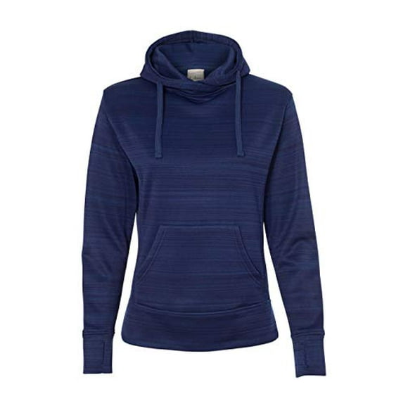 Ladies Striped Poly Fleece Lapover Hood -JA8662