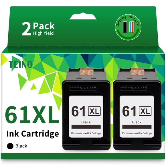 TEINO 61XL 61 Black Ink Cartridge Replacement for HP Ink 61 61XL Ink Cartridges for HP Printers Envy 4500 5530 4502 5535 OfficeJet 4630 4635 4632 Des
