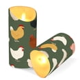 thumbnail image 2 of 2 PCS Tilted Flameless Candles Flickering LED Lights Battery Operated Candles with Remote Timers for Holiday Decor Cute Colorful Chickens Pattern, 2 of 7