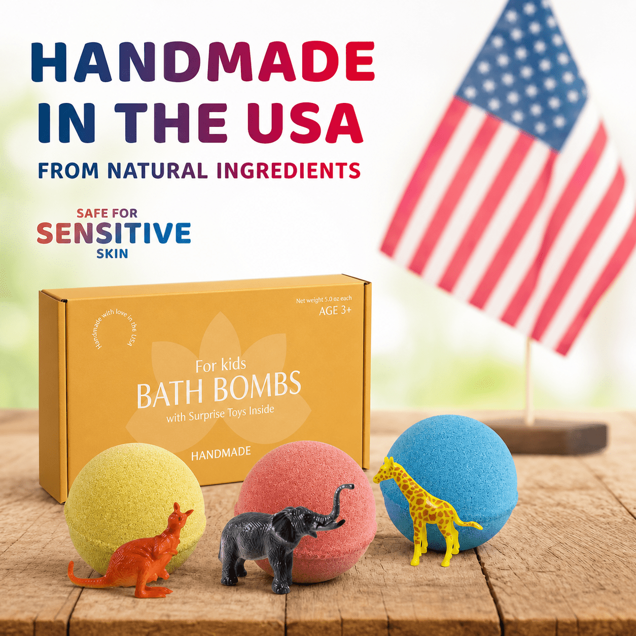 Big Bath Bombs for Kids with Surprise Inside Amazing Big Wild Animals Toys Handmade in USA Natural and Safe by Relaxcation