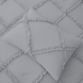 thumbnail image 6 of D.N.G. BEDDINGS 1 Piece Luxurious Diamond Ruffle Comforter Super Soft, All Season Pintuck 800 Thread Count, 100% Egyptian Cotton, Oversized Super King Size Silver Color, 6 of 9