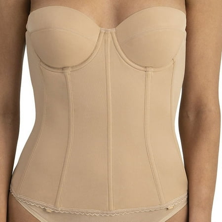 Dominique Women s Brianna Low Back Strapless Longline Bridal Bra (30B-48G) #8980 - Mocha - 34D