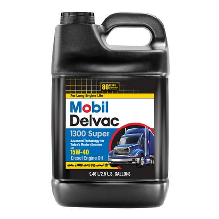 Diesel Engine Motor - Mobil Mobil Delvac 15W-40 Heavy Duty Diesel Oil, 2.5 gal.