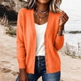 thumbnail image 3 of Wyongtao Womens Button Up Sweaters Soft Knitted V Neck Long Sleeve Solid Color Cardigan Casual Dressy Fall Winter Tops (M, Orange), 3 of 5