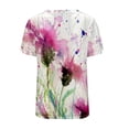 thumbnail image 4 of 2025 Tunique Décontractée pour Femmes T-Shirts Complets pour Femmes Col Rond Haut Imprimé Hauts pour Femmes Chemise en Spandex Manches Courtes T-Shirts Ensemble Chemise Blouse, 4 of 4