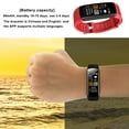 thumbnail image 3 of Smart Bracelet Heart Rate Blood Pressure Smart Watch Pressure Smart Watch Rechargeable IP67 Waterproof Sports Wristwatch Band, Red, 3 of 7