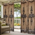thumbnail image 3 of Farmhouse Brown Outdoor Curtains for Patio Waterproof,Windproof Privacy Curtains with Weighted Bottom,Rustic Wooden Historical Barn Door Plank Outside Drapes for Picnic Garage Yard 54"x108" 2 Panel, 3 of 8