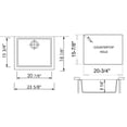 thumbnail image 3 of Pemberly Row White 24" Undermount Single Bowl Granite Composite Kitchen Sink, 3 of 9