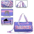 thumbnail image 3 of Madison & Dakota Girls Dance Duffle Bag for Ballet, Dance, Dancewear, Clothing, Dresses, Skirts, Tutus, Tights, Stockings, Shoes and Accessories in Purple with Glitter and Leopard Straps, 3 of 8