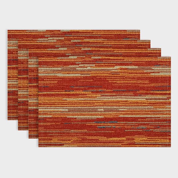Pratyus Set of 4 Pattern Abstract Linen Cloth Dining Table Placemats for Home Decoration and Special Occasions, Heat-Resistant and Easy to Clean 18x12in