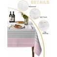 thumbnail image 3 of Pink Striped Tablecloth Rectangle Table Cloths 54x108, Waterproof Tablecloth Outdoor Table Cloth, Multicolor Grey White Horizontal Stripes Washable Table Cover for Kitchen Dinning Party, 3 of 8