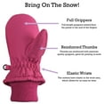 thumbnail image 5 of N'Ice Caps Kids Toddler Waterproof Thinsulate Mittens Winter Snow Boys Girls Easy-on Female Pink, 5 of 8