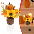 thumbnail image 2 of Goowood Fall Table Centerpiece Artificial Autumn Potted Plant with Sunflower Pumpkin Maple Leaves Woven Pot for Thanksgiving Dining Table Home Decor, 2 of 6