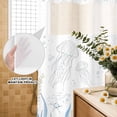 thumbnail image 3 of No Hook Shower Curtain, Seahorse Coastal Shower Curtains for Bathroom with See Through Top Window, Summer Beach Ocean Nautical Coral Waterproof & Washable Bath Curtain 66"x72", 3 of 9