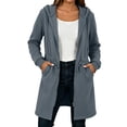 thumbnail image 2 of Women's Sweater Long Sleeve Hooded Fleece Lined Zipper Cardigan for Cold Home Lounge, 2 of 9
