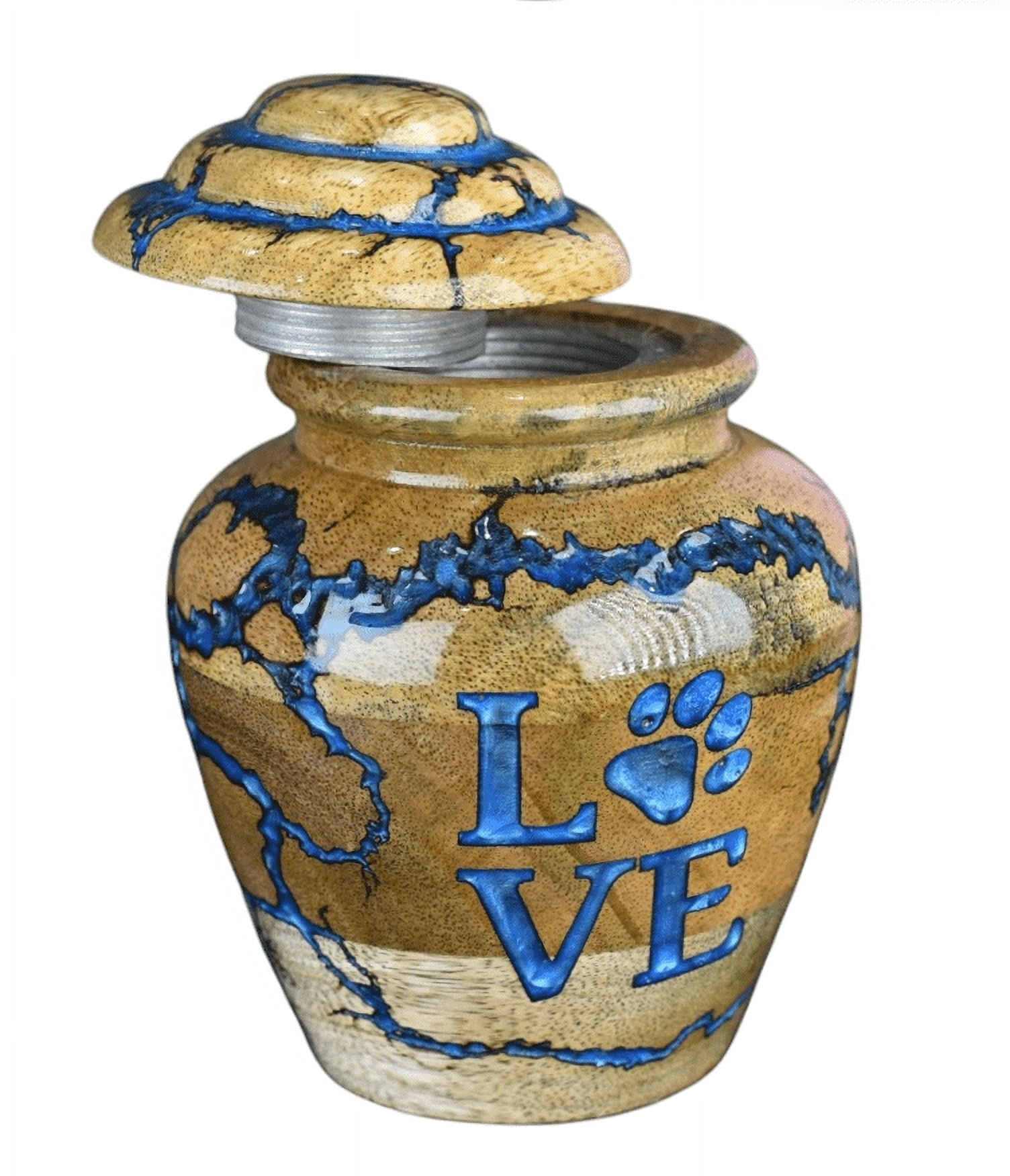 Wooden Cremation Urn For Pets Ashes - Resin Urn Box For Dog Ashes Urn For Cats Ashes Urn - Handmade