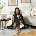 thumbnail image 4 of Wearable Blanket,Pitbull Dog and Footprint Hooded Wearable Sherpa Blanket for Adults & Teens,Winter Poncho Shawl Wrap Cape Thick Warm,50"x60", 4 of 5